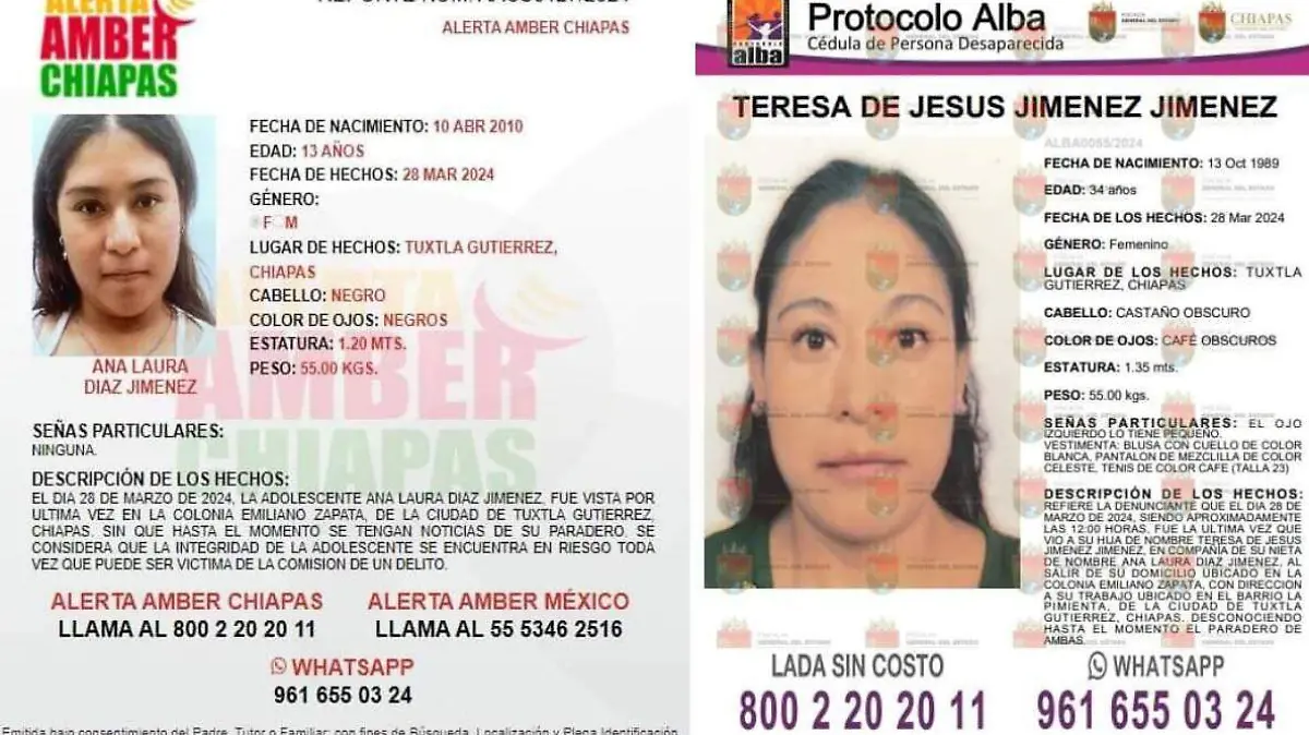 desaparecidas en Tuxtla